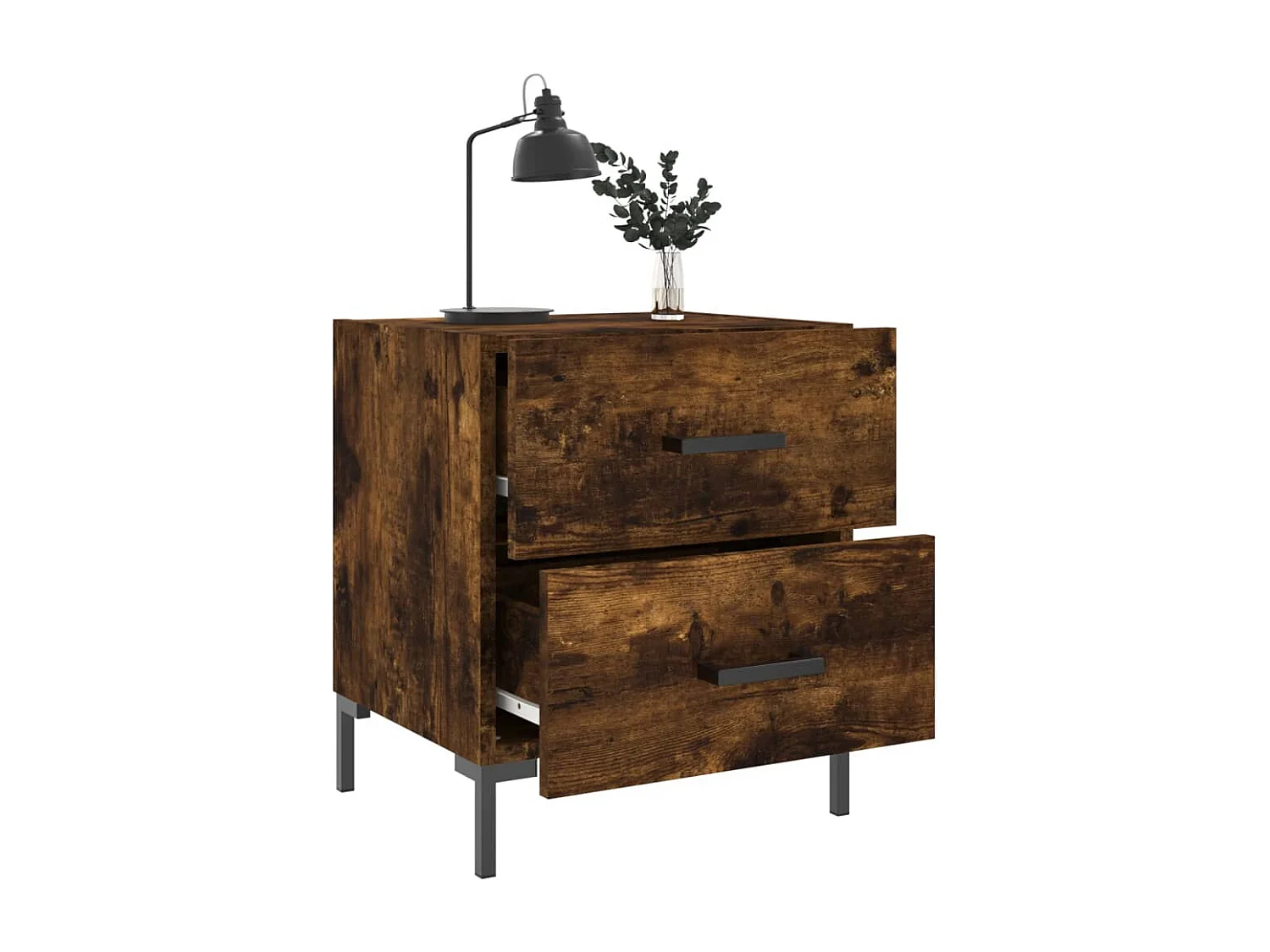 Myrion  Tables de chevet 2pcs chêne fumé 40x35x47,5cm bois d’ingénierie