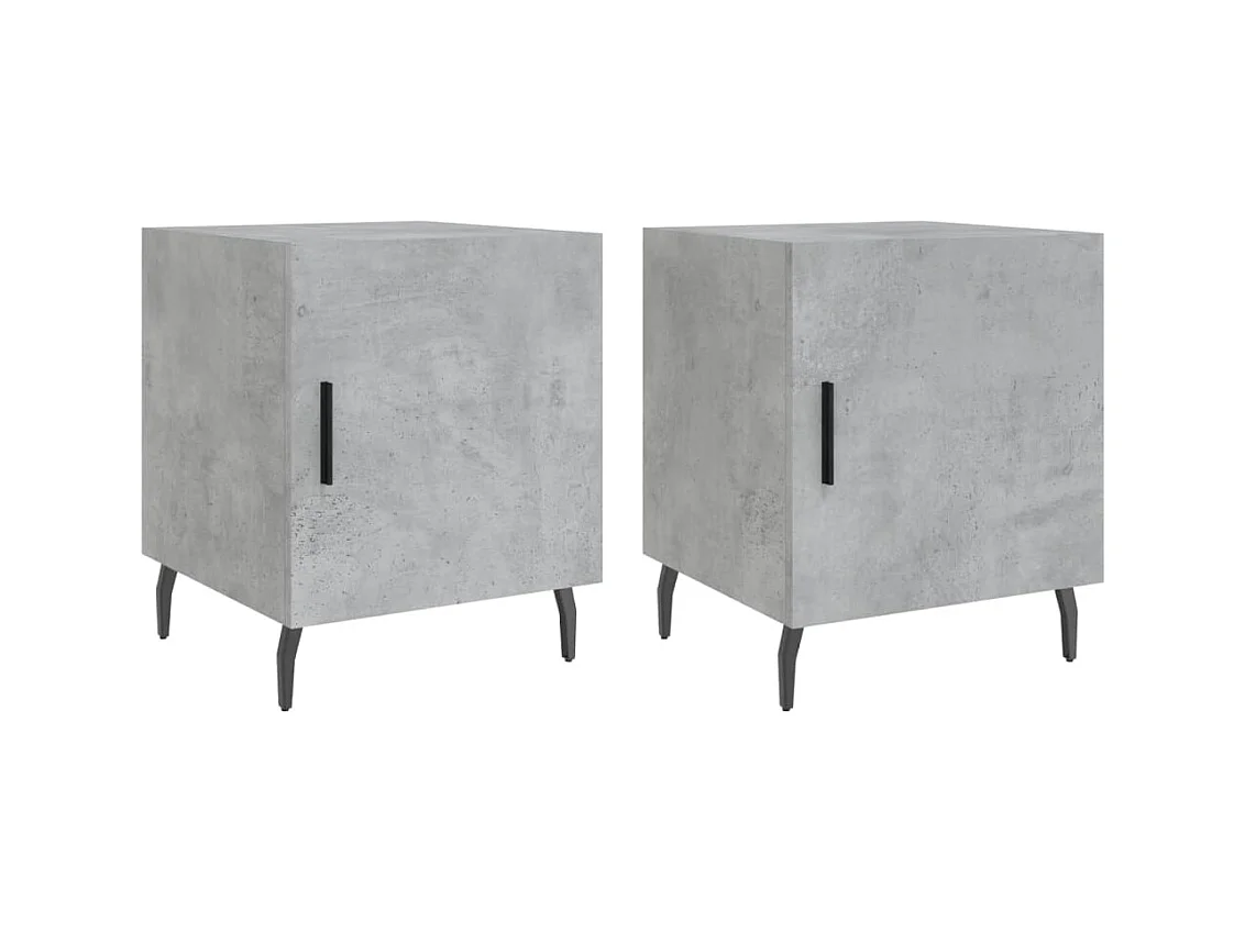 Volda  Tables de chevet 2 pcs gris béton 40x40x50 cm bois d’ingénierie