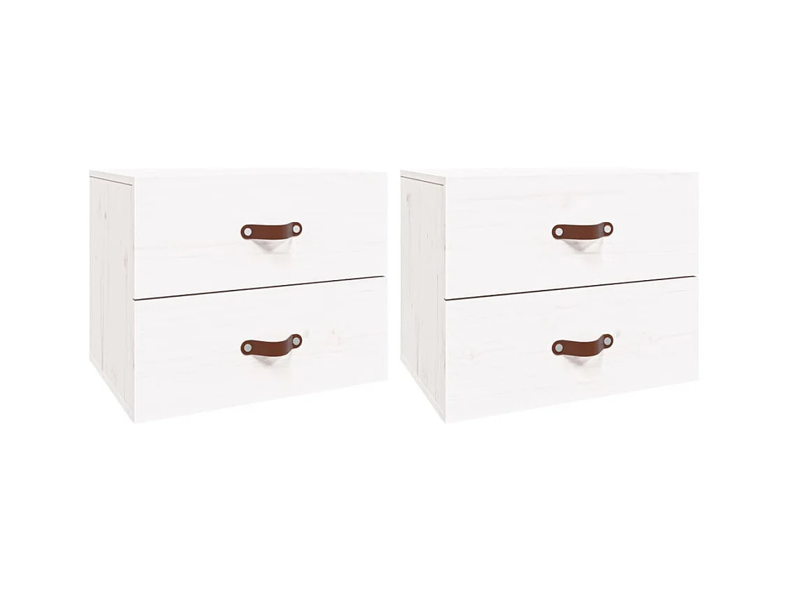 Elmont  Tables de chevet murales 2 pcs Blanc 50x36x40 cm
