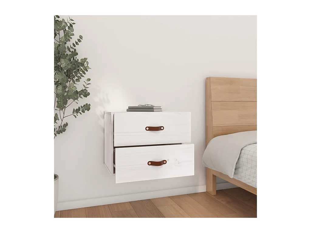 Elmont  Tables de chevet murales 2 pcs Blanc 50x36x40 cm