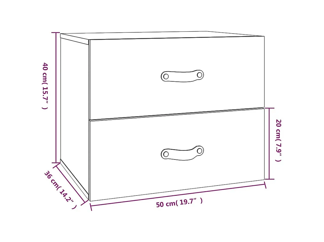 Elmont  Tables de chevet murales 2 pcs Blanc 50x36x40 cm