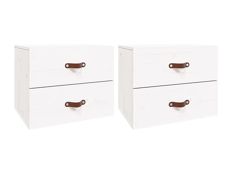 Elmont  Mesitas de noche de pared 2 uds blanco 50x36x40 cm