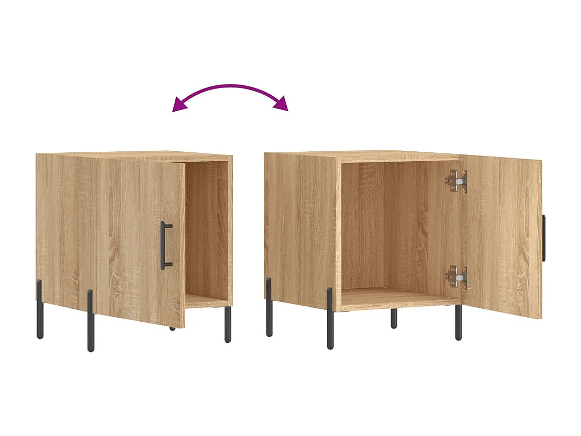 Sulva  Table de chevet chêne sonoma 40x40x50 cm bois d’ingénierie