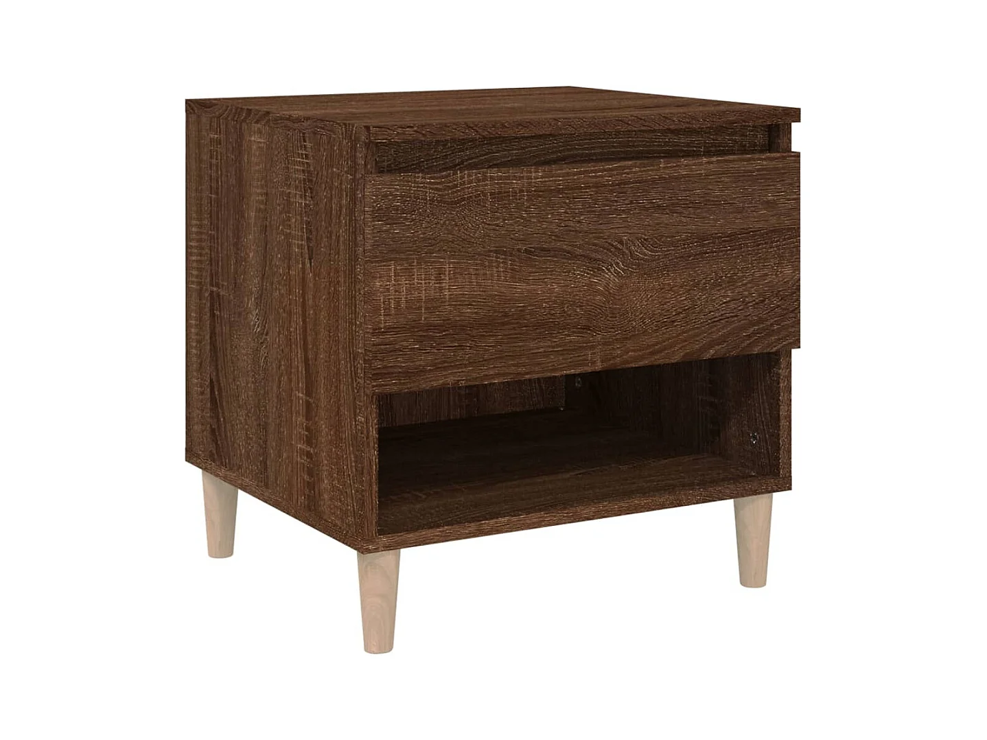 Galorn  Table de chevet Chêne brun 50x46x50 cm Bois d'ingénierie