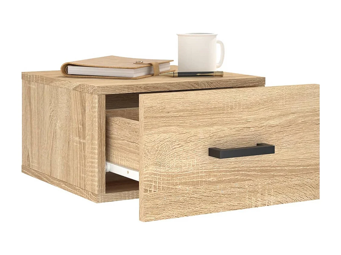 Franconville  Table de chevet murale chêne sonoma 35x35x20 cm