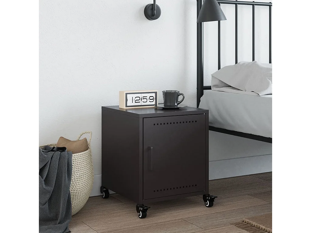 Crestline  Table de chevet noir 36x39x43,5 cm acier