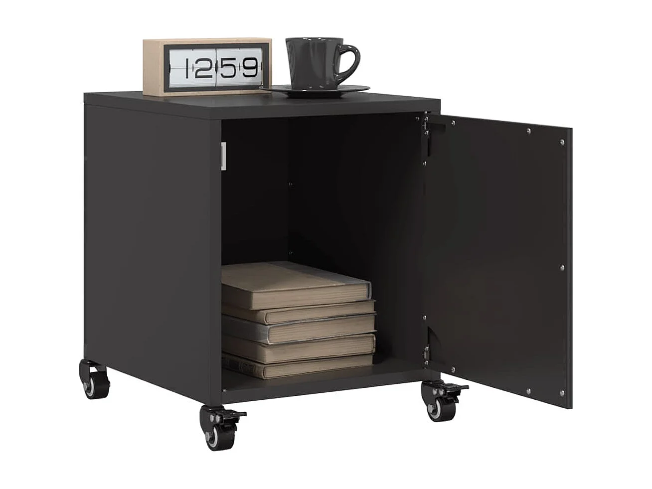 Crestline  Table de chevet noir 36x39x43,5 cm acier