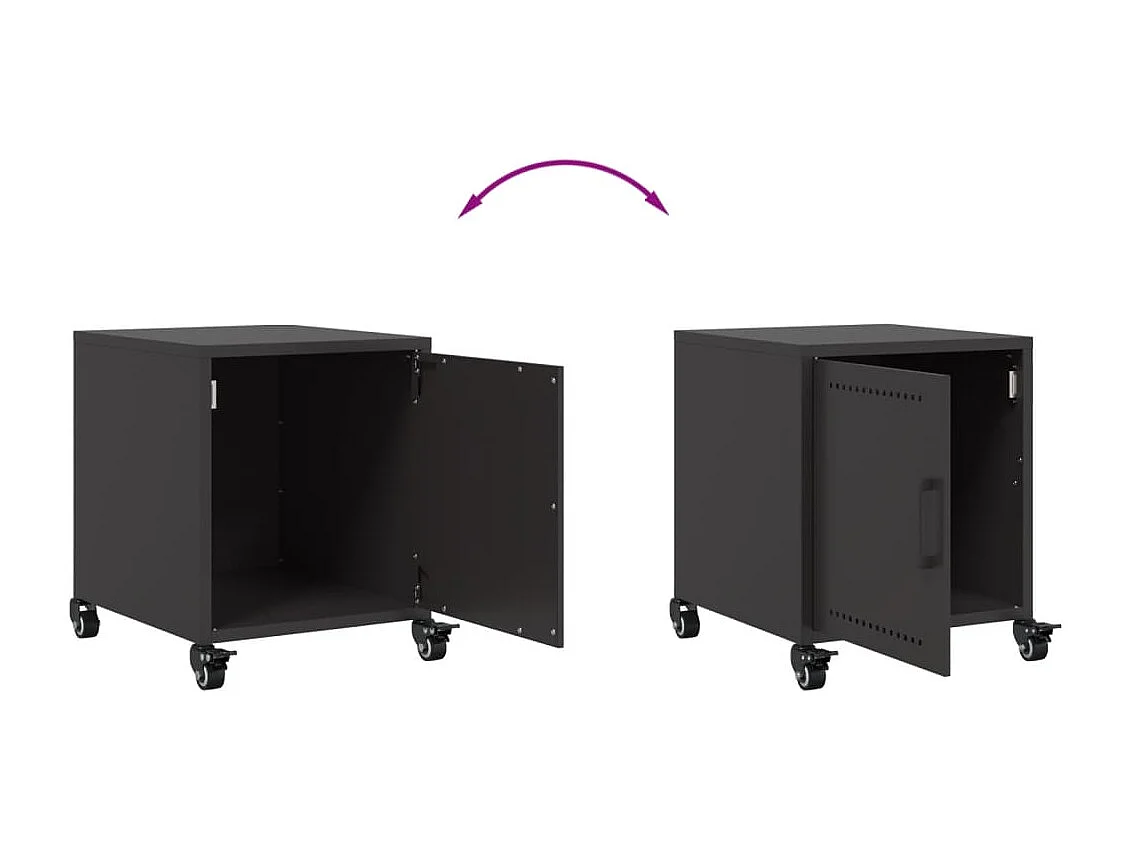 Crestline  Table de chevet noir 36x39x43,5 cm acier