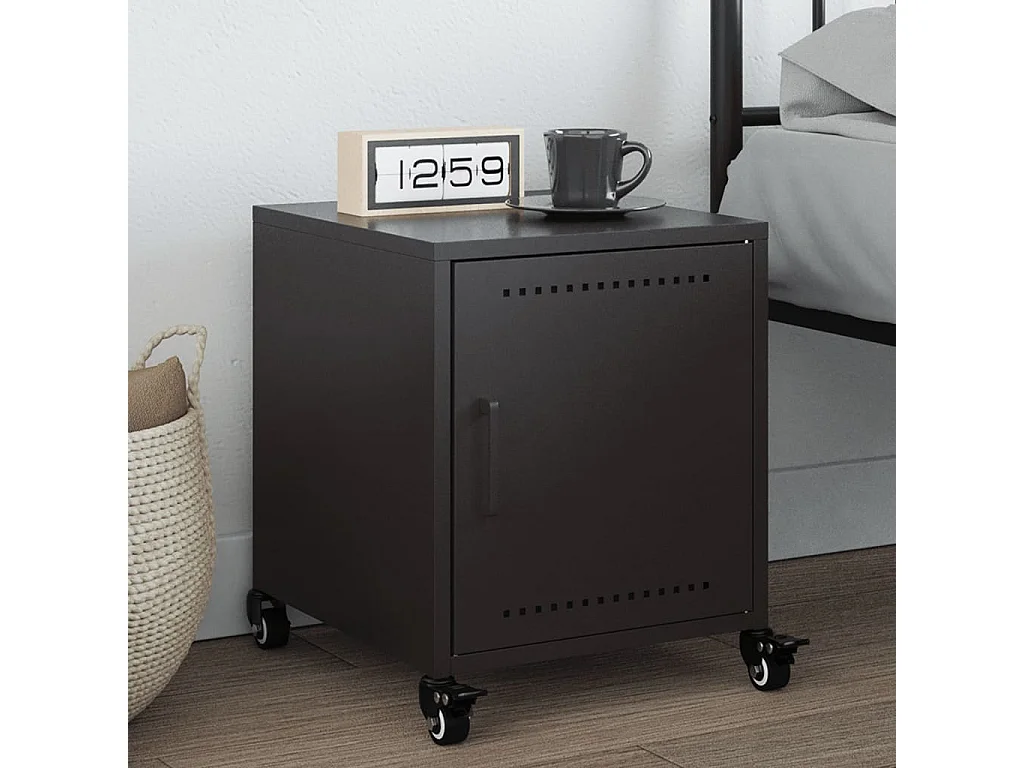 Crestline  Table de chevet noir 36x39x43,5 cm acier