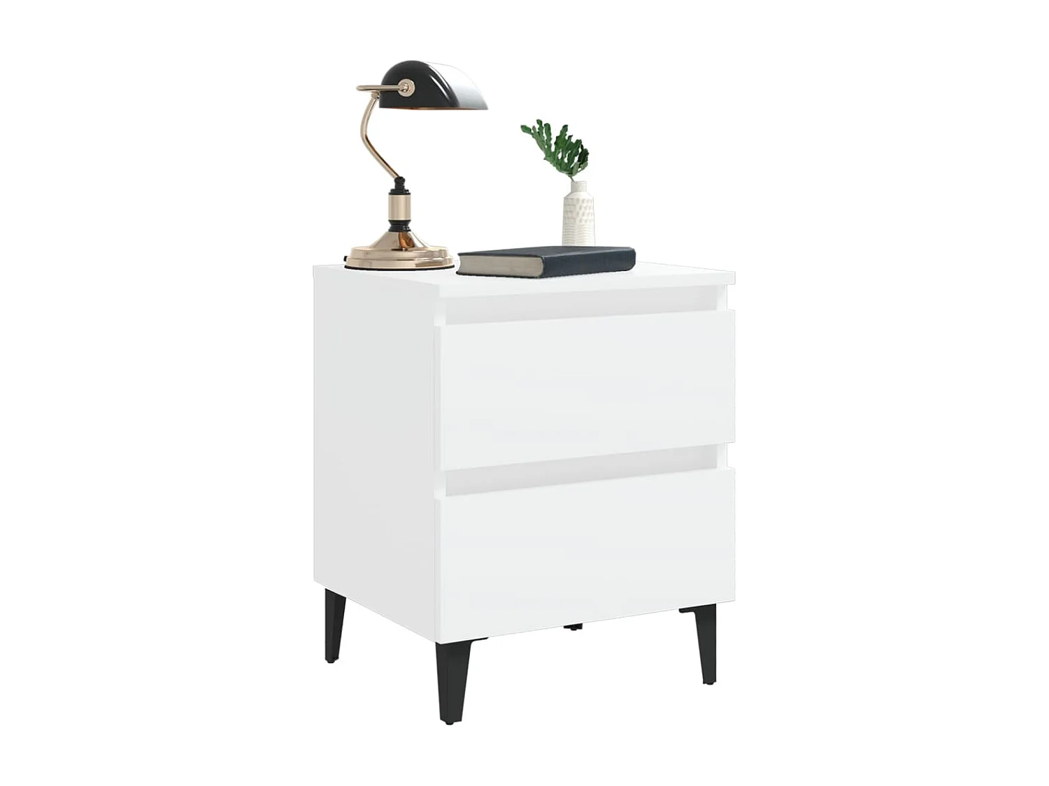 Orvieto  Table de chevet blanc 40x35x50 cm bois d’ingénierie