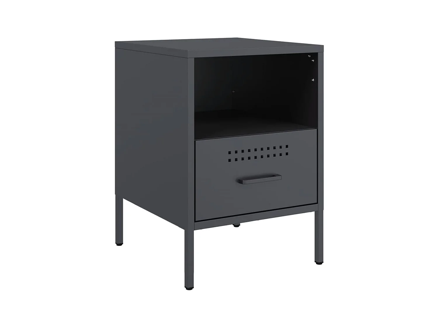 Sundby  Table de chevet anthracite 36x39x50,5 cm acier