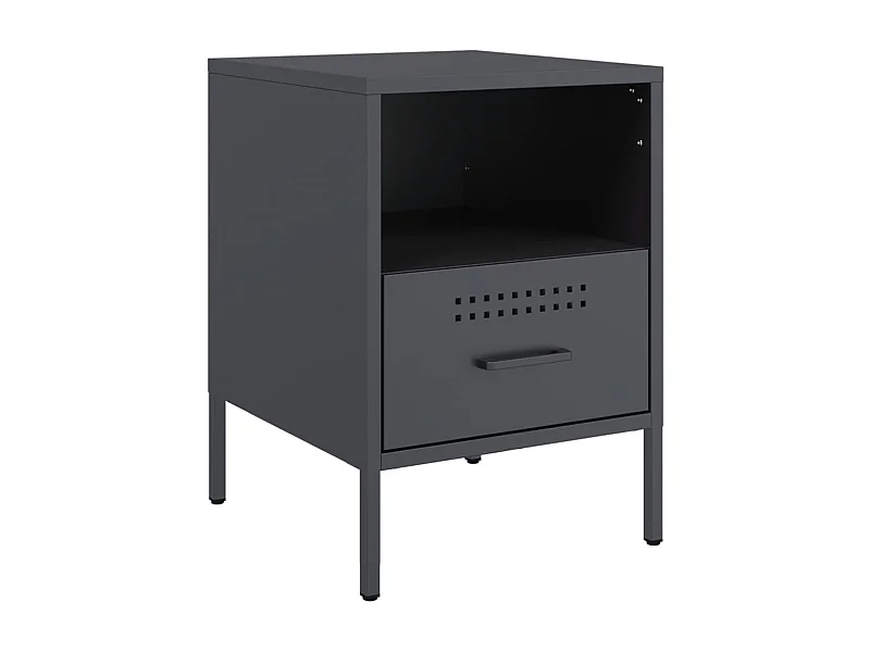 Sundby  Nachttisch Anthrazit 36x39x50,5 cm Stahl