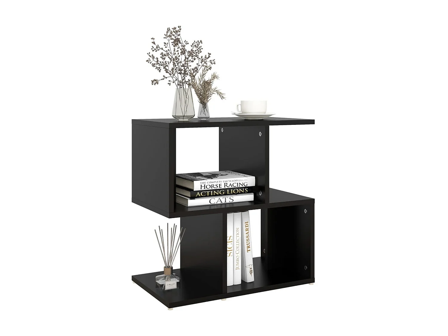 Kerwin  Table de chevet noir 50x30x51,5 cm bois d'ingénierie