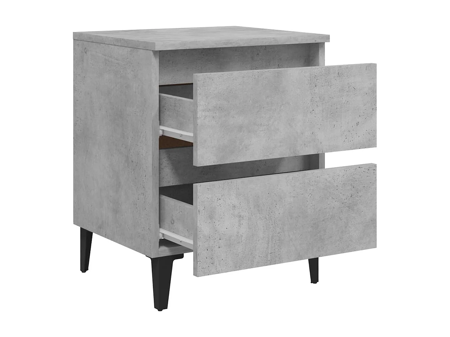 Orvieto  Table de chevet gris béton 40x35x50 cm bois d'ingénierie