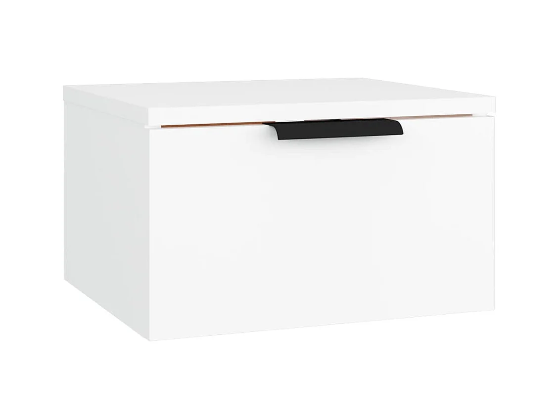 Steve James  Table de chevet murale blanc 34x30x20 cm