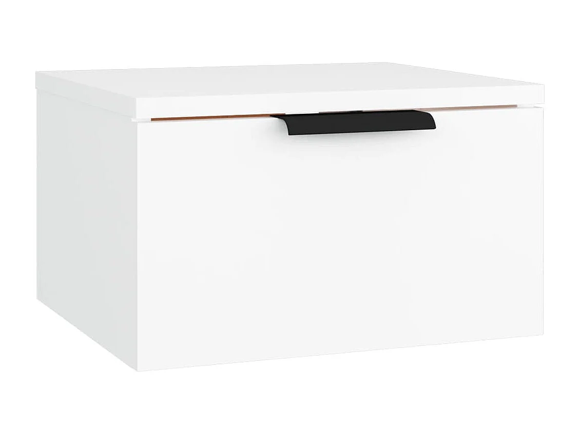 Steve James  Table de chevet murale blanc 34x30x20 cm