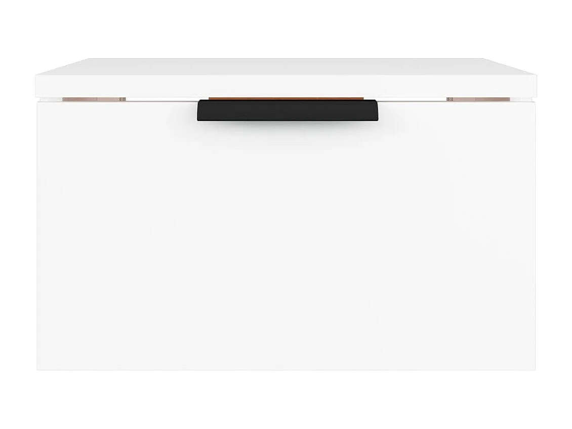 Steve James  Table de chevet murale blanc 34x30x20 cm