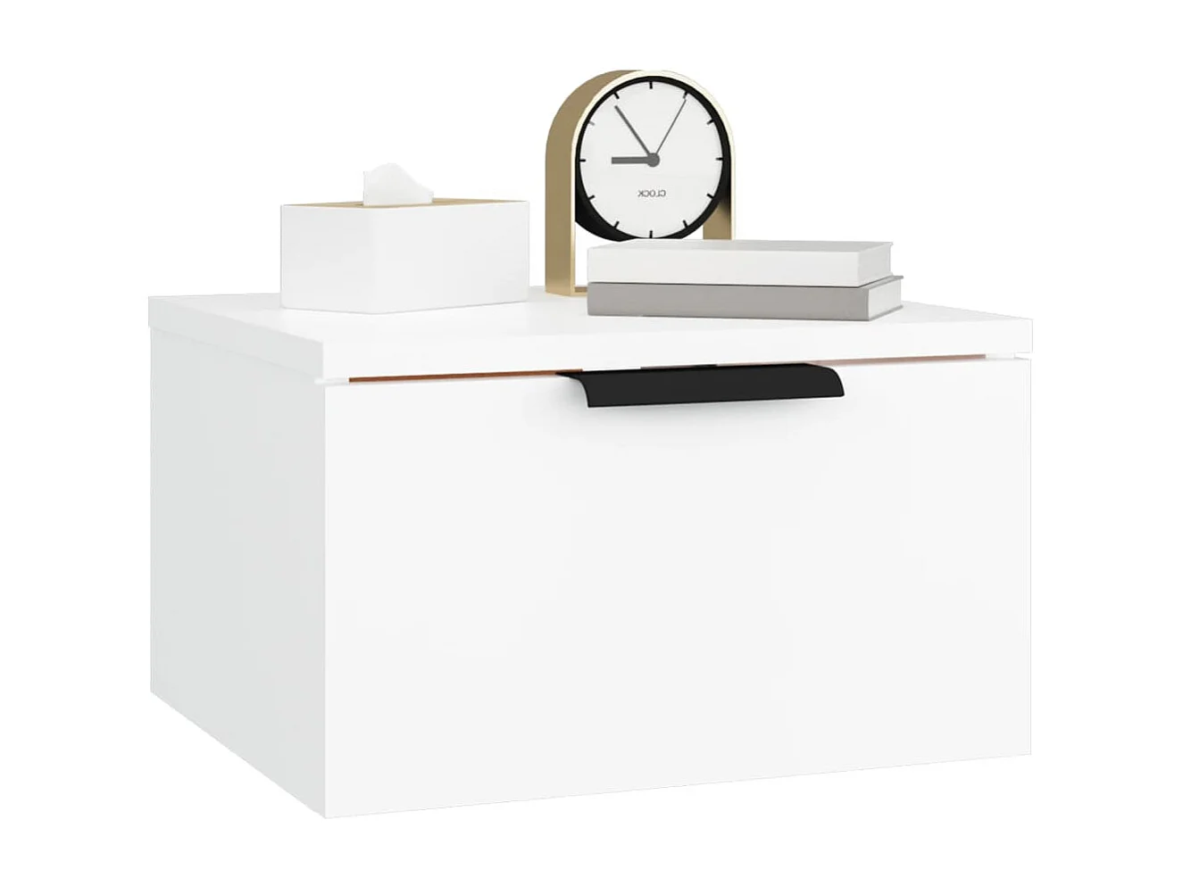 Steve James  Table de chevet murale blanc 34x30x20 cm