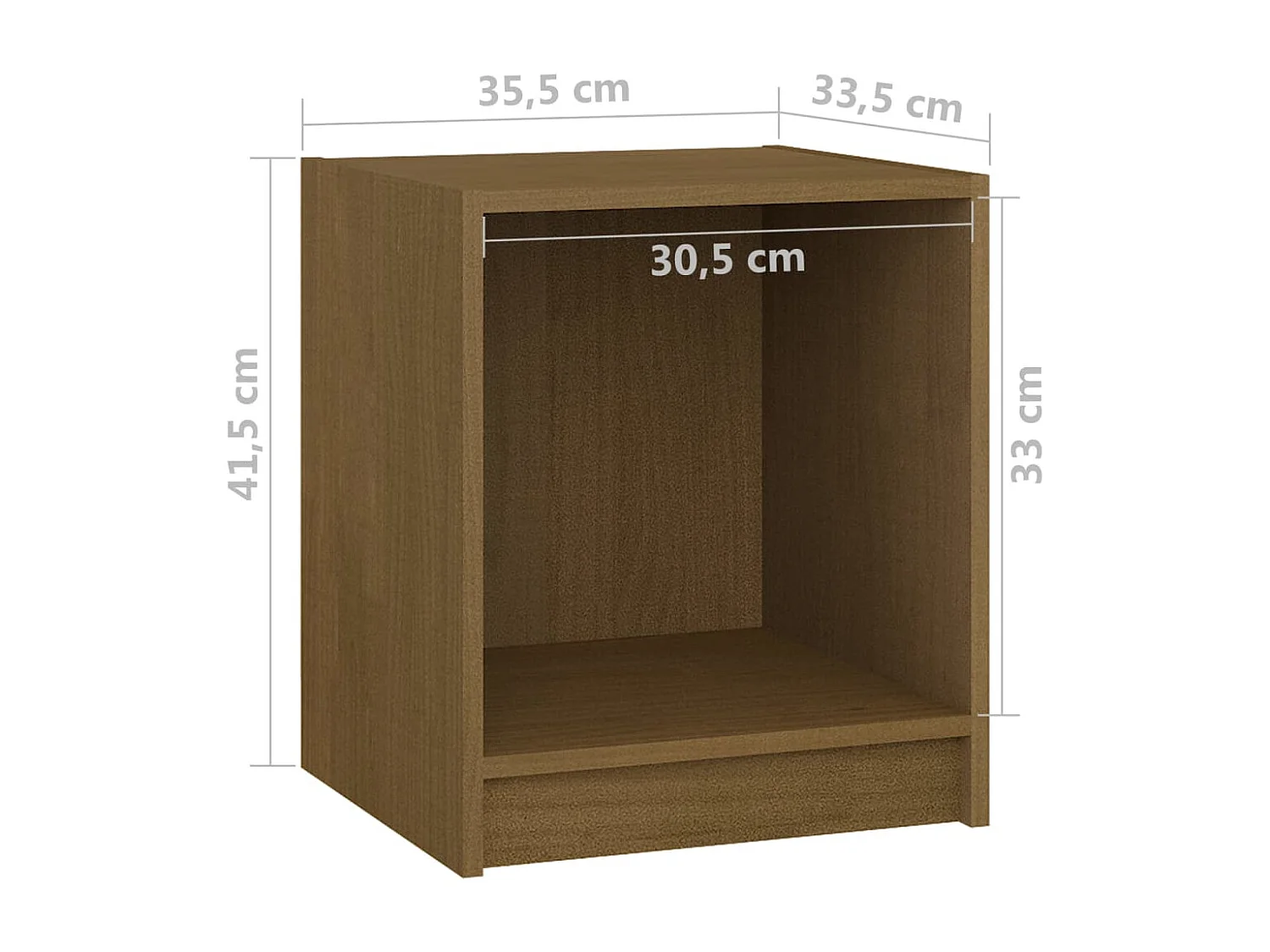 Liam Kyle  Tables de chevet 2 pcs Marron miel 35,5x33,5x41,5 cm Pin massif