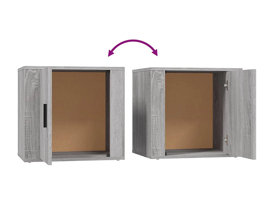 Quinty  Tables de chevet 2 pcs Sonoma gris 50x39x47 cm