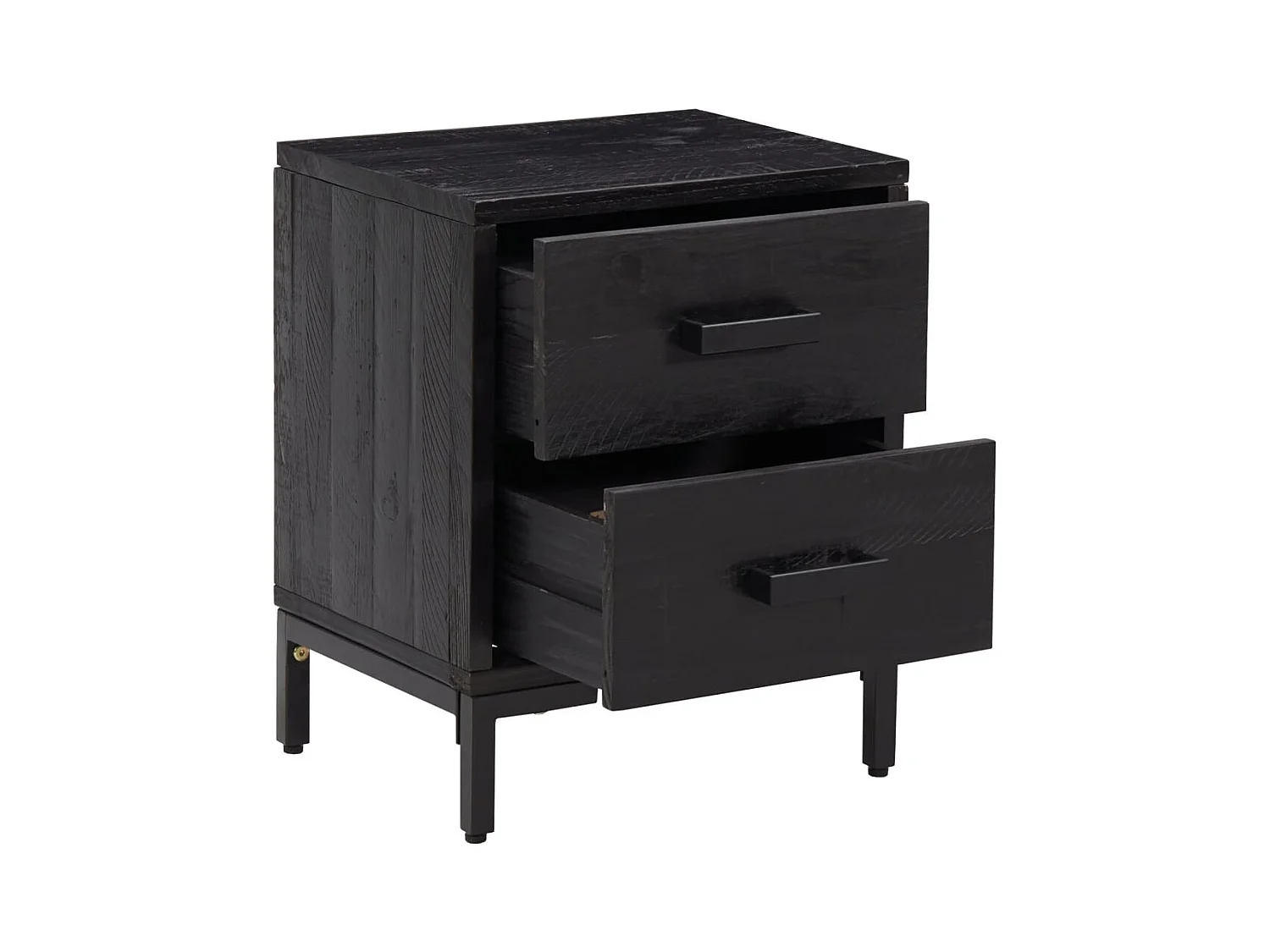 Arthir  Tables de chevet 2 pcs Noir 36x30x45 cm Bois de pin massif