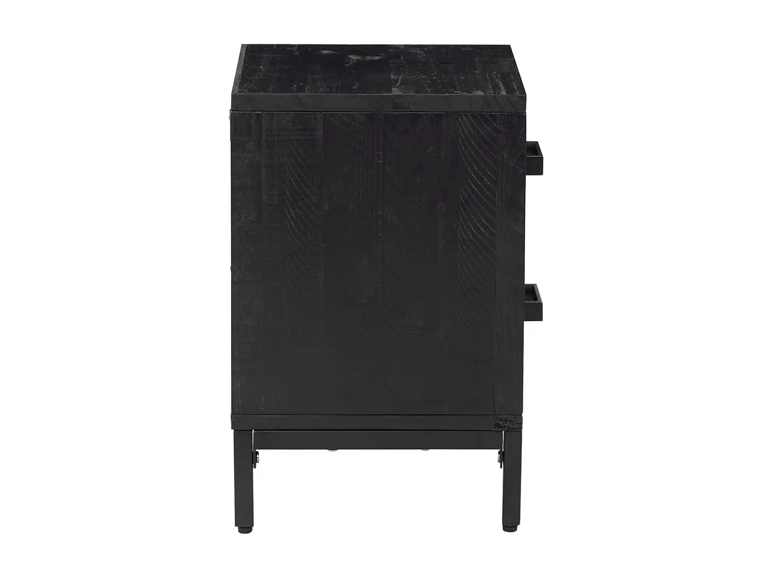 Arthir  Nachttische 2 Stk. Schwarz 36x30x45 cm Massivholz Kiefer