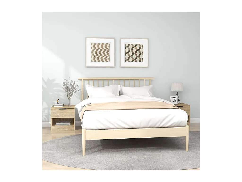 Brøndby  Tables de chevet 2 pcs Chêne Sonoma Bois d'ingénierie