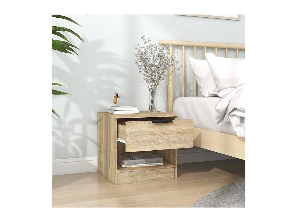 Brøndby  Tables de chevet 2 pcs Chêne Sonoma Bois d'ingénierie