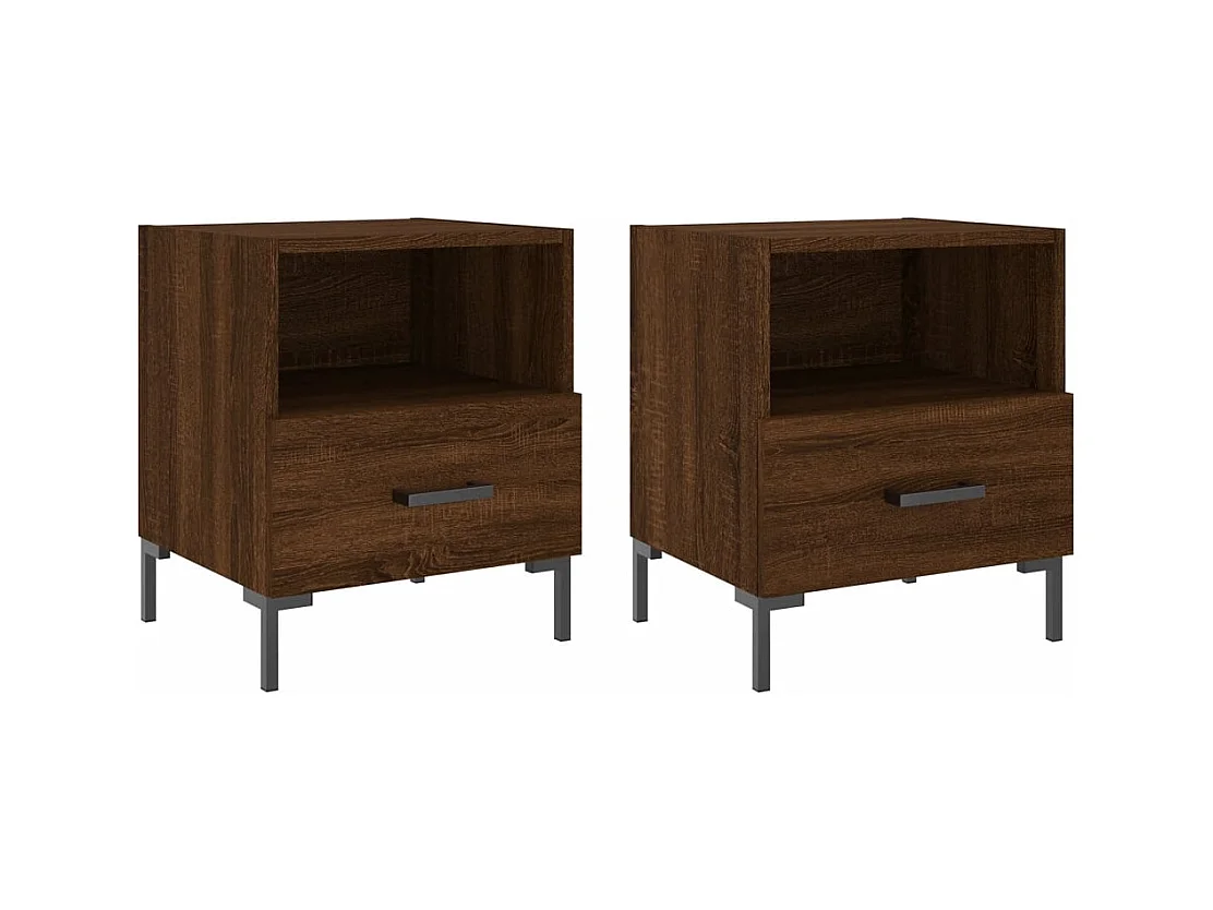 Paul-Henri  Tables de chevet 2 pcs chêne marron 40x35x47,5 cm