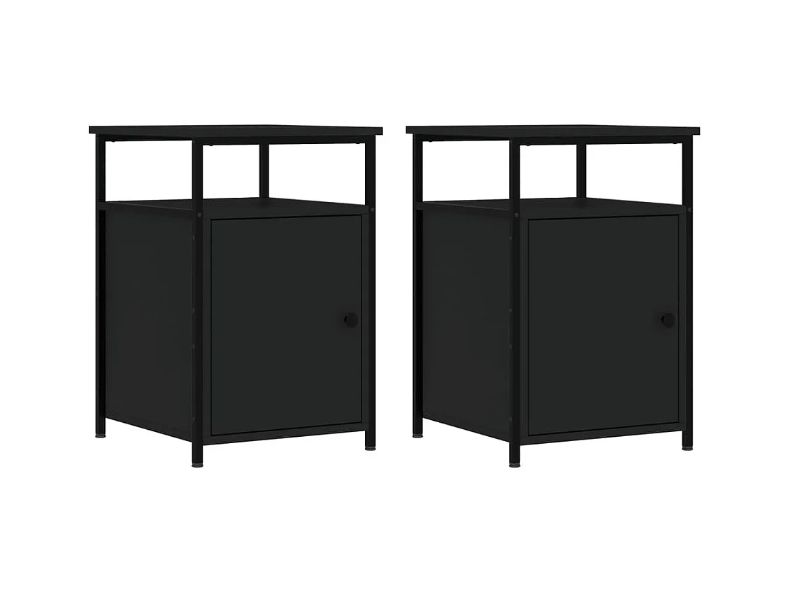 Alfred Ray  Tables de chevet 2 pcs noir 40x42x60 cm bois d'ingénierie