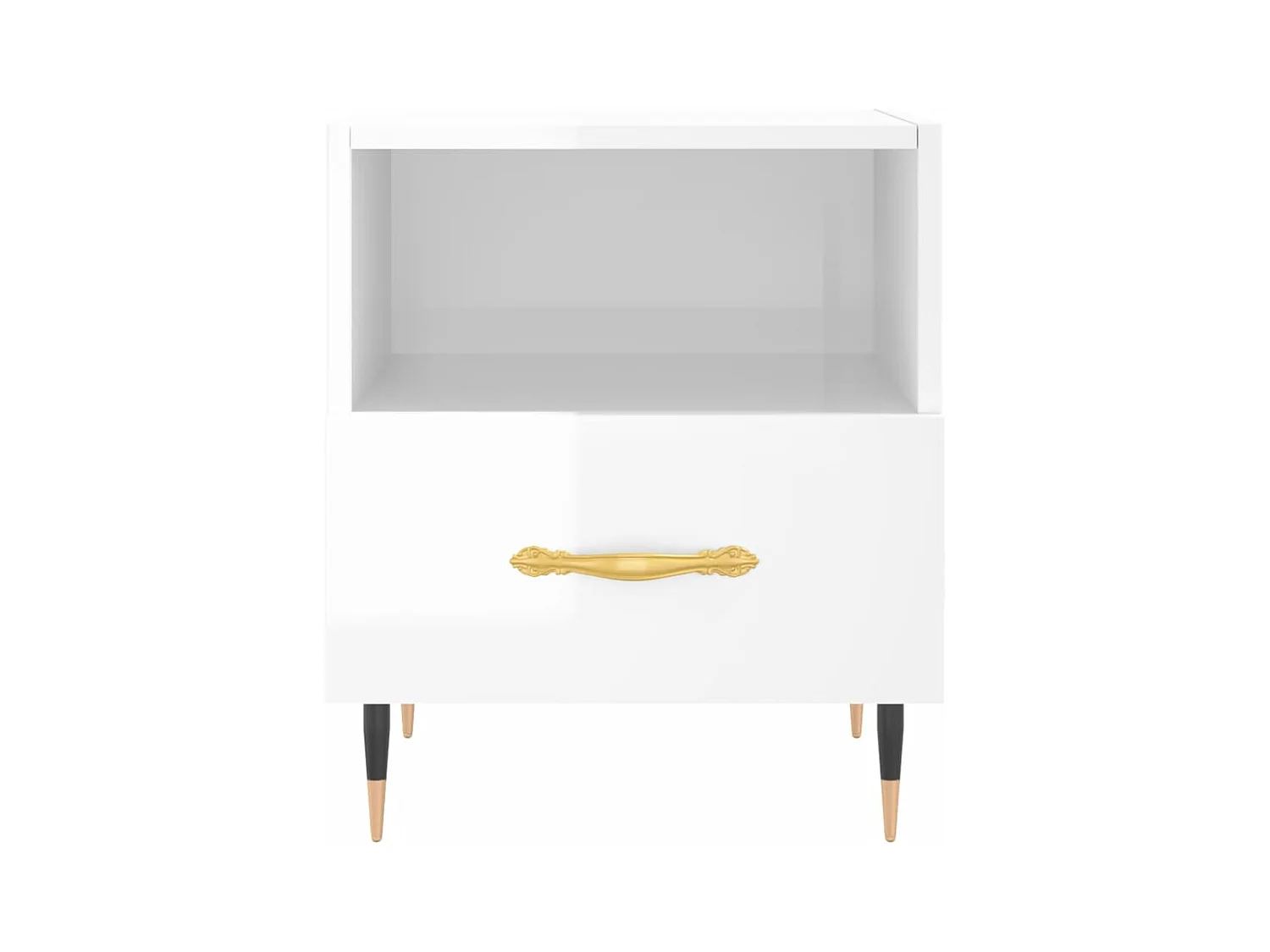 Porsgrunn  Table de chevet blanc brillant 40x35x47,5 cm bois d’ingénierie