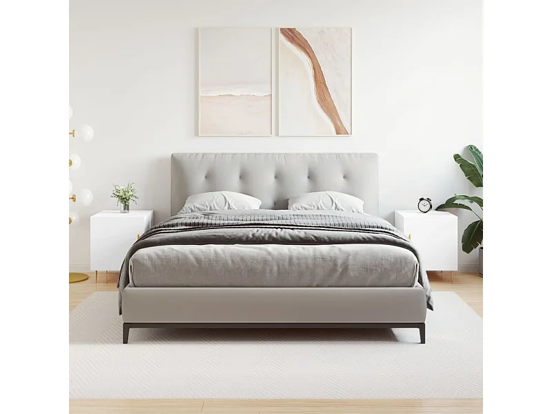 Omar  Comodini 2 pz Bianc 40x40x50 cm in Legno Multistrato