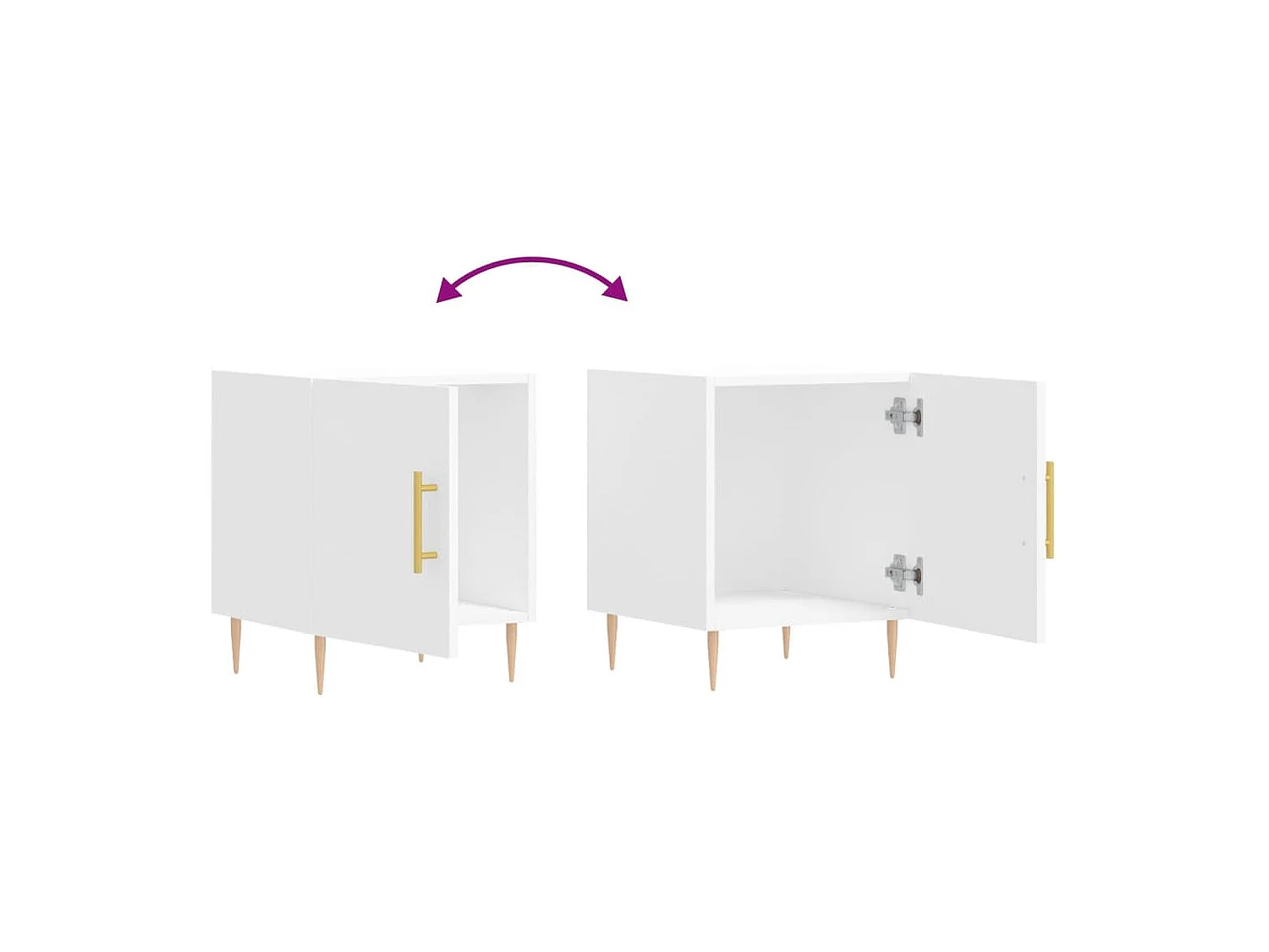 Omar  Tables de chevet 2 pcs blanc 40x40x50 cm bois d’ingénierie