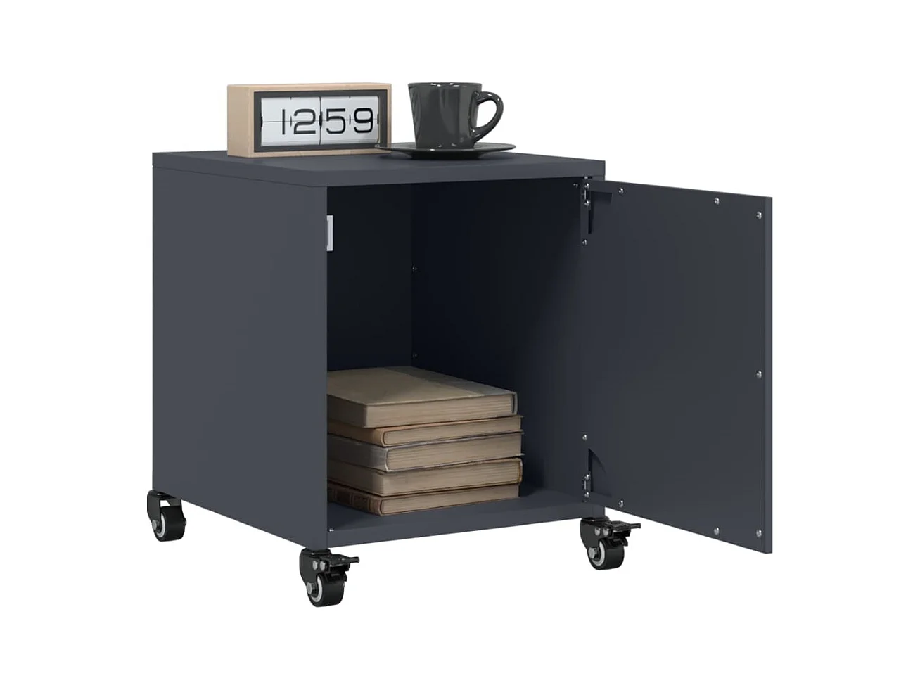 Crestline  Table de chevet anthracite 36x39x43,5 cm acier