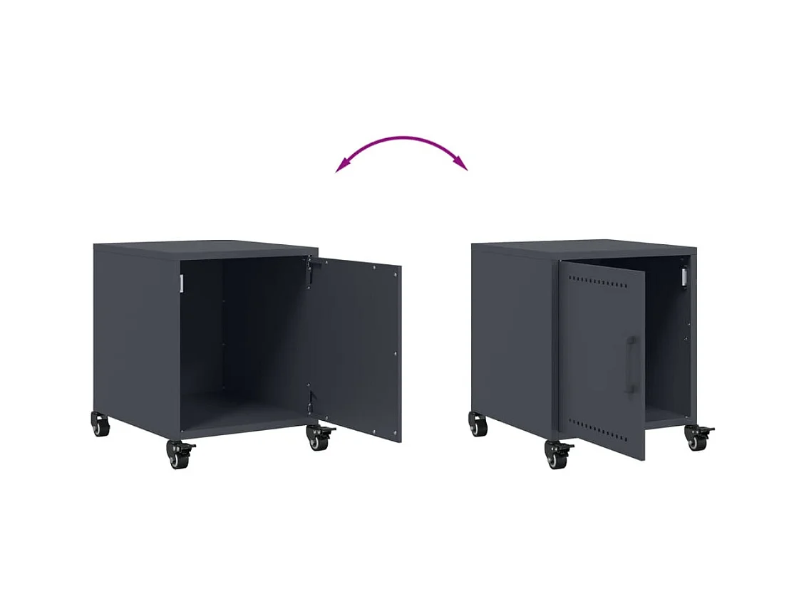 Crestline  Table de chevet anthracite 36x39x43,5 cm acier