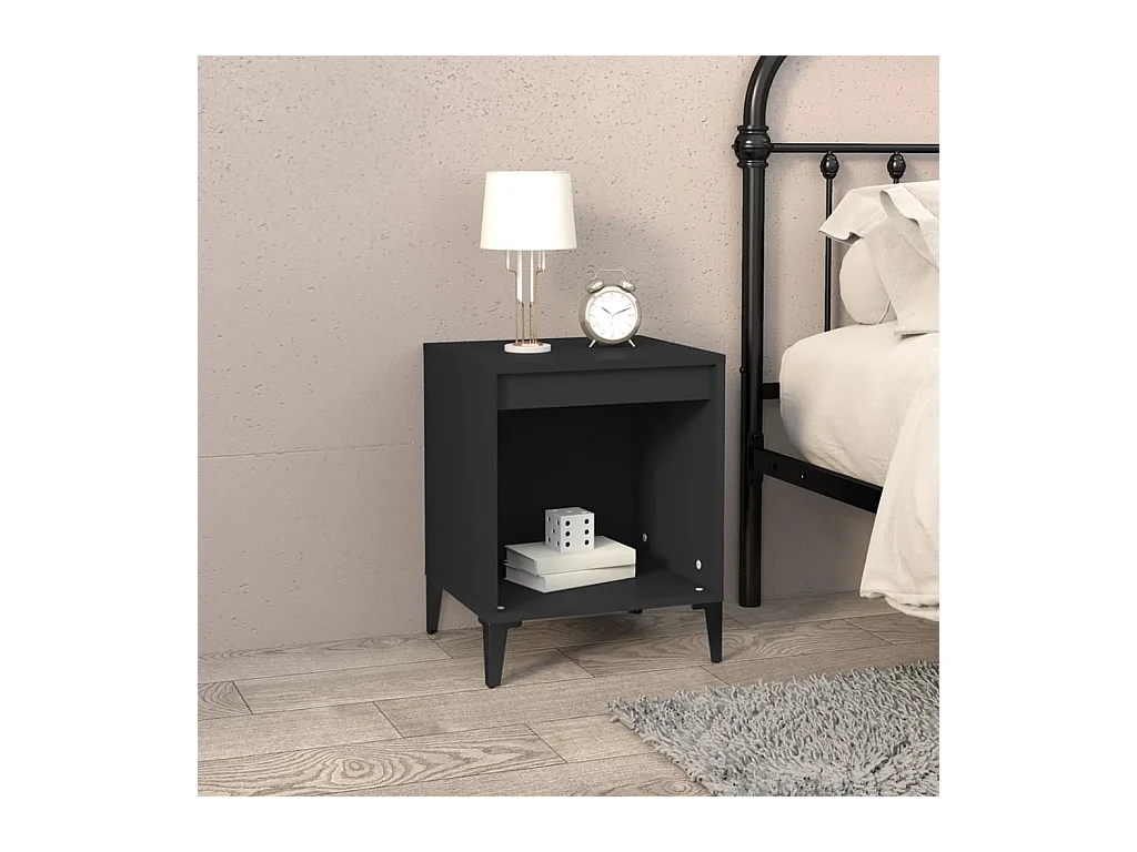 Hartford  Table de chevet Noir 40x35x50 cm