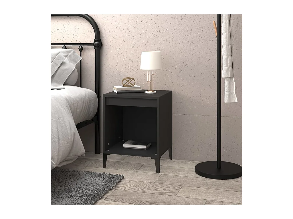 Hartford  Table de chevet Noir 40x35x50 cm