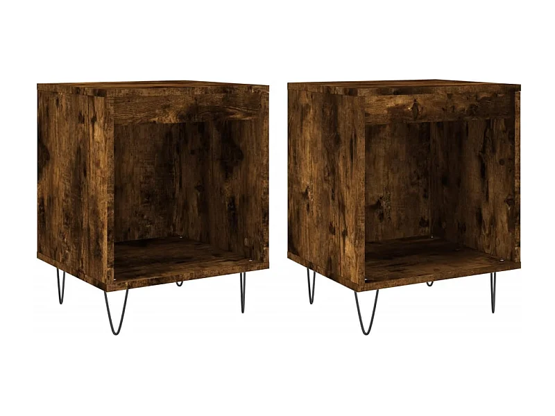 Sander  Tables de chevet 2 pcs chêne fumé 40x35x50 cm bois ingénierie