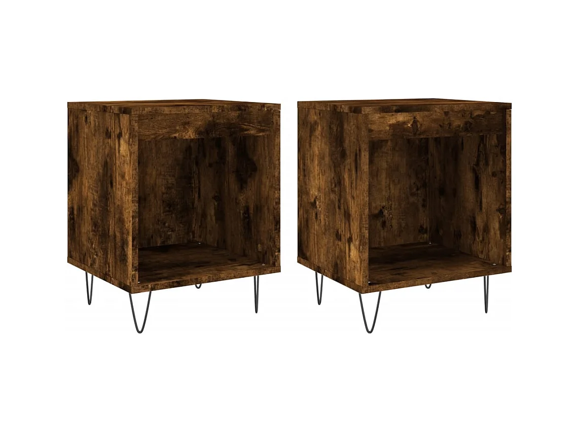 Sander  Tables de chevet 2 pcs chêne fumé 40x35x50 cm bois ingénierie