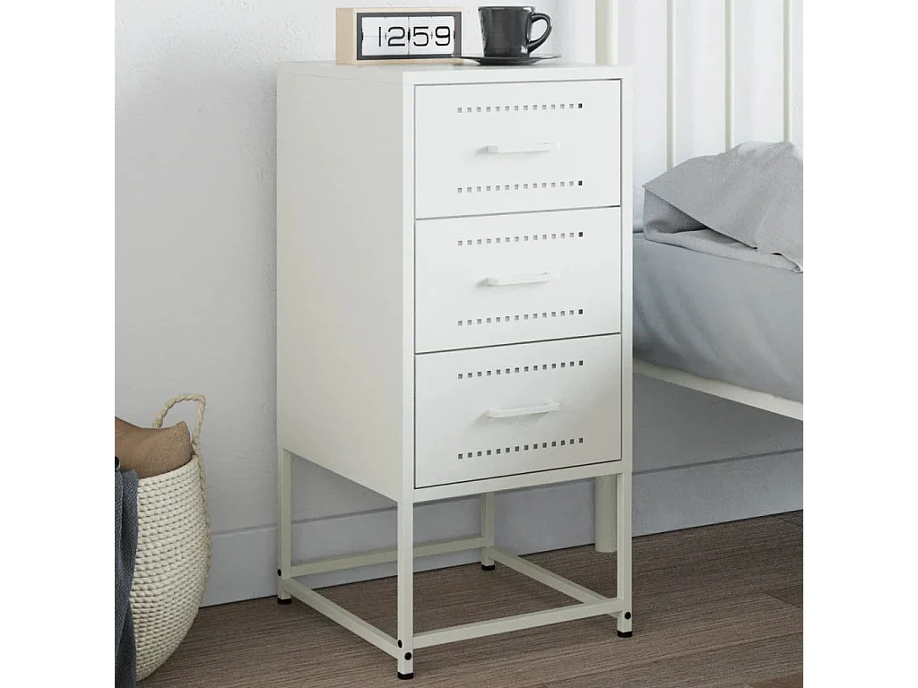 Isle of Hope  Table de chevet blanc 36x39x78 cm acier