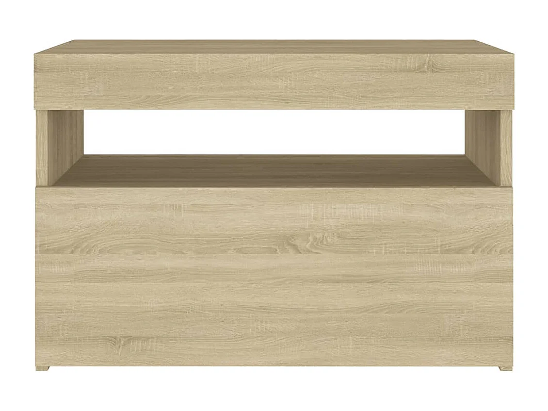 Beeville  Nachttische mit LED-Leuchten 2 Stk. Sonoma-Eiche 60x35x40 cm