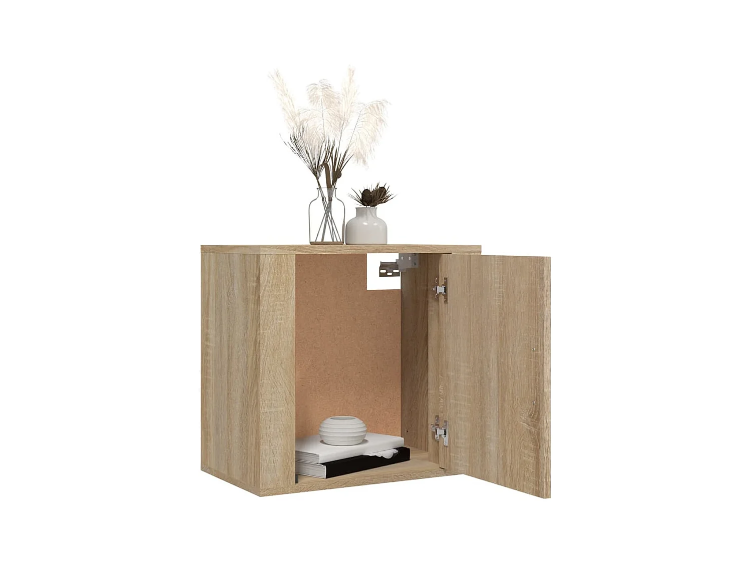 Almond  Comodino a Muro Rovere Sonoma 50x30x47 cm