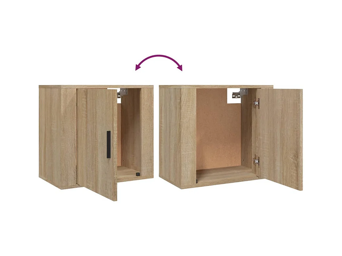 Almond  Comodino a Muro Rovere Sonoma 50x30x47 cm