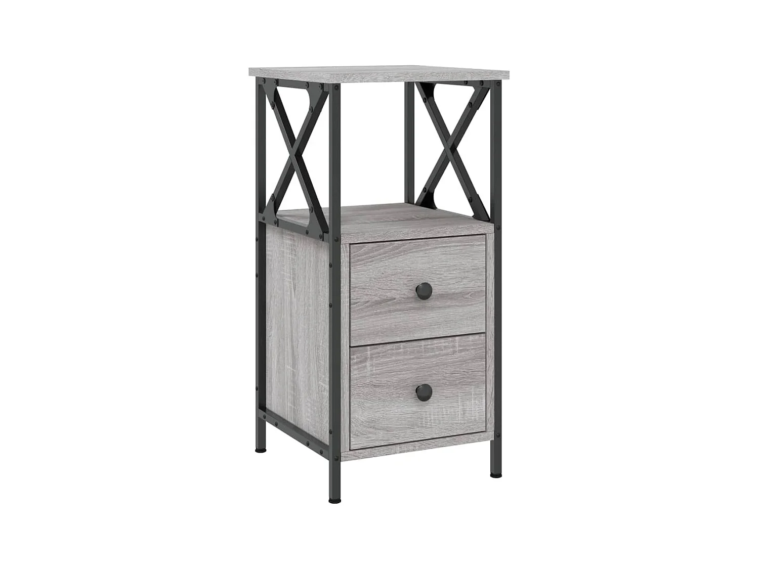 Quinn Hope  Table de chevet sonoma gris 34x35,5x70 cm bois d'ingénierie