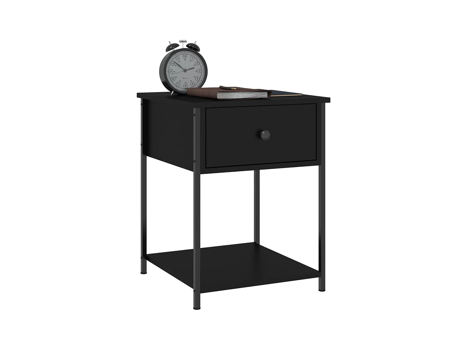 Ranum  Tables de chevet 2 pcs noir 44x45x58 cm bois d’ingénierie