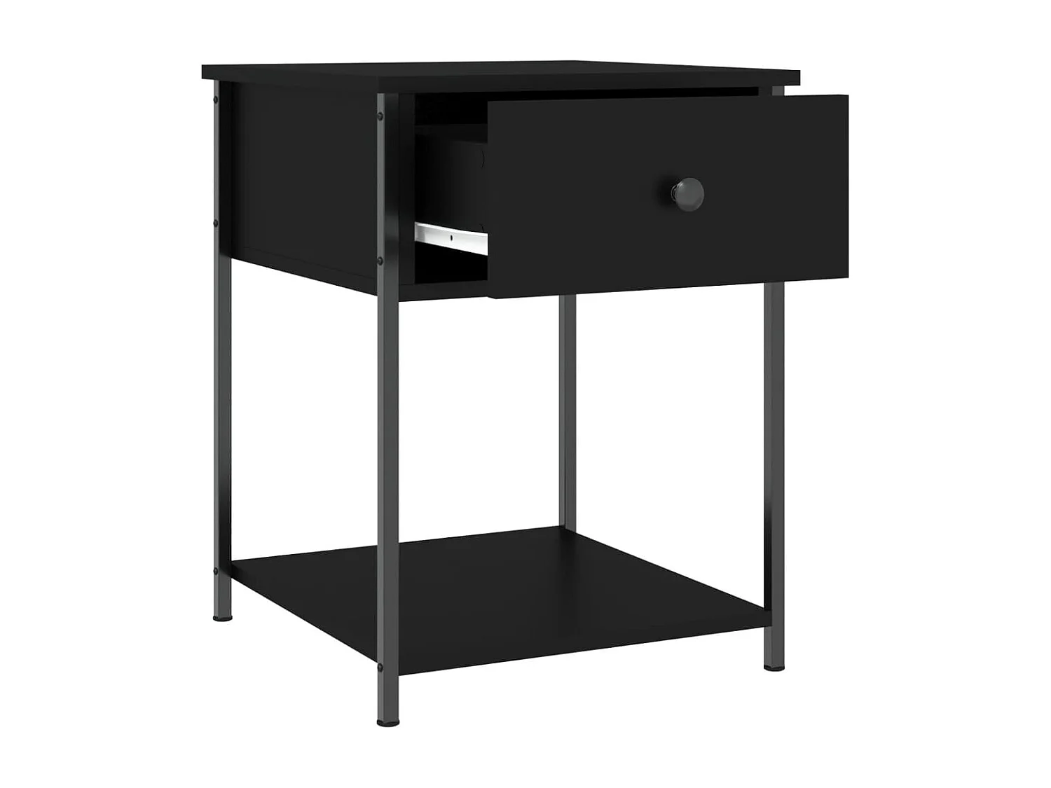 Ranum  Tables de chevet 2 pcs noir 44x45x58 cm bois d’ingénierie