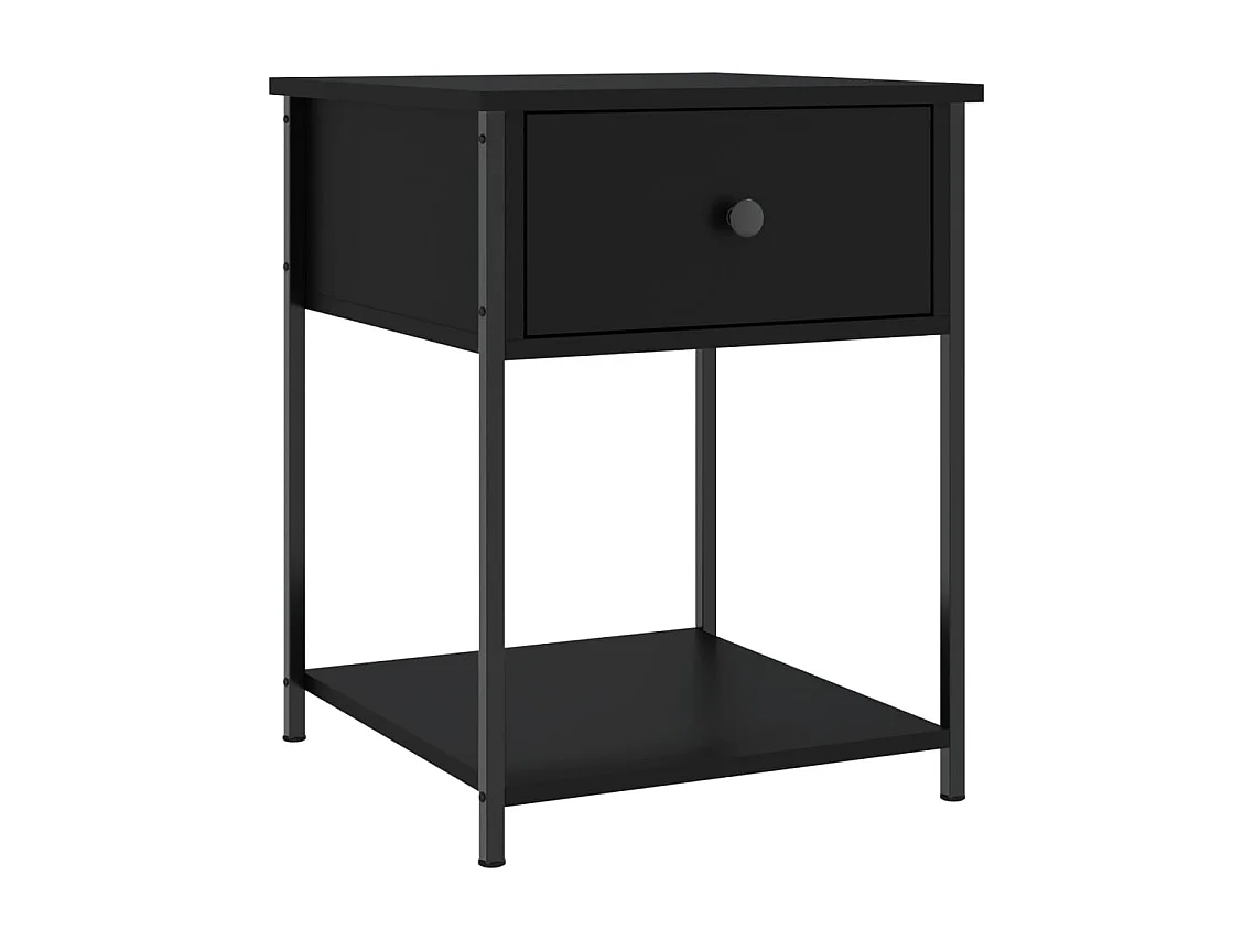 Ranum  Mesitas de noche 2 uds madera de ingeniería negro 44x45x58 cm