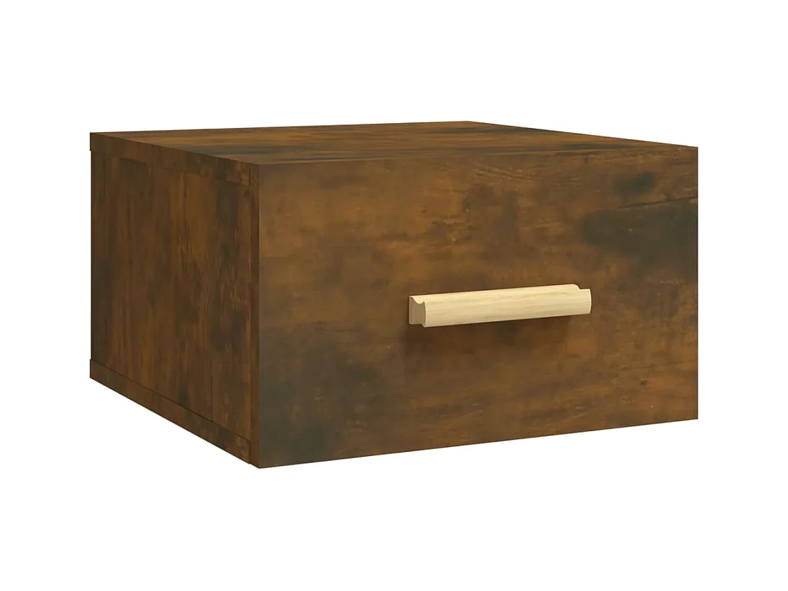 Cody  Table de chevet murale chêne fumé 35x35x20 cm