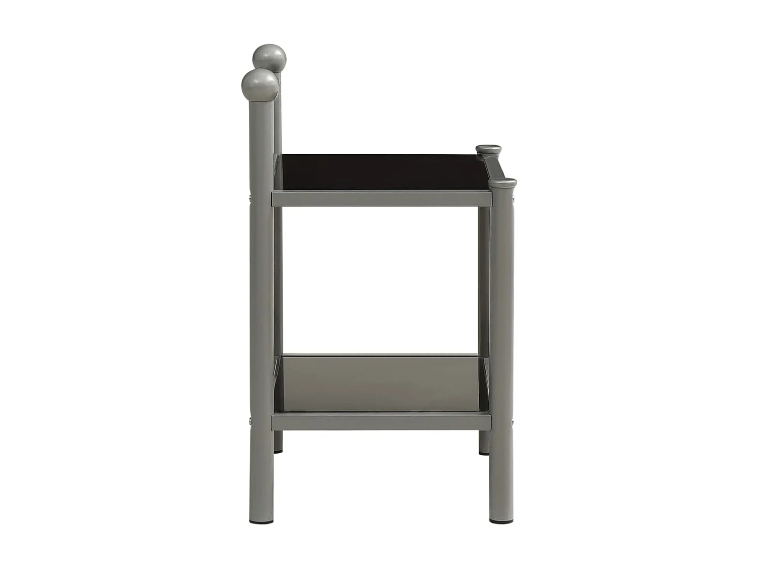 Daniela Luz  Nachttisch Grau und Schwarz 45x34,5x60,5 cm Metall und Glas