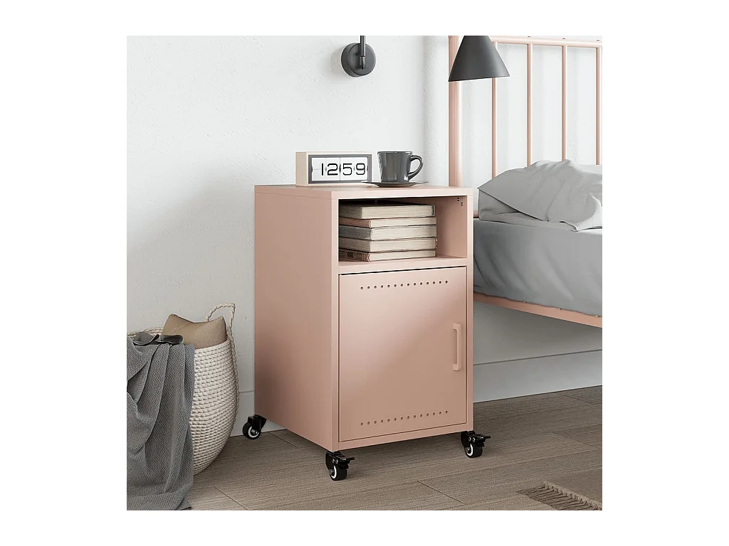 Jana  Comodino Rosa 36x39x59 cm in Acciaio